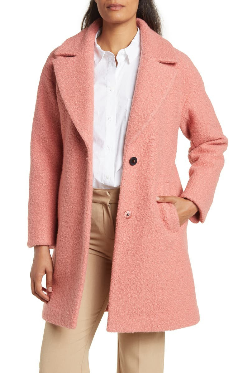 BCBGeneration Notched Lapel Bouclé Coat | Nordstromrack | Nordstrom Rack