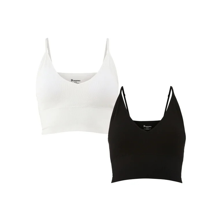 No Boundaries Seamless Cropped Tank Top, 2-Pack, Women's and Women's Plus - Walmart.com | Walmart (US)