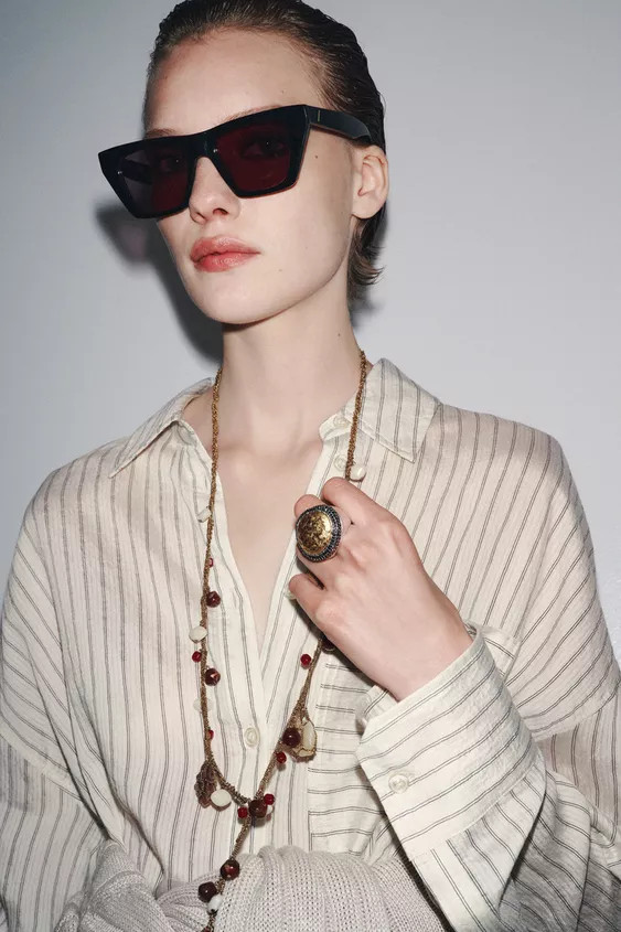 GLITTER TEXTURE MAXI RING | Zara US