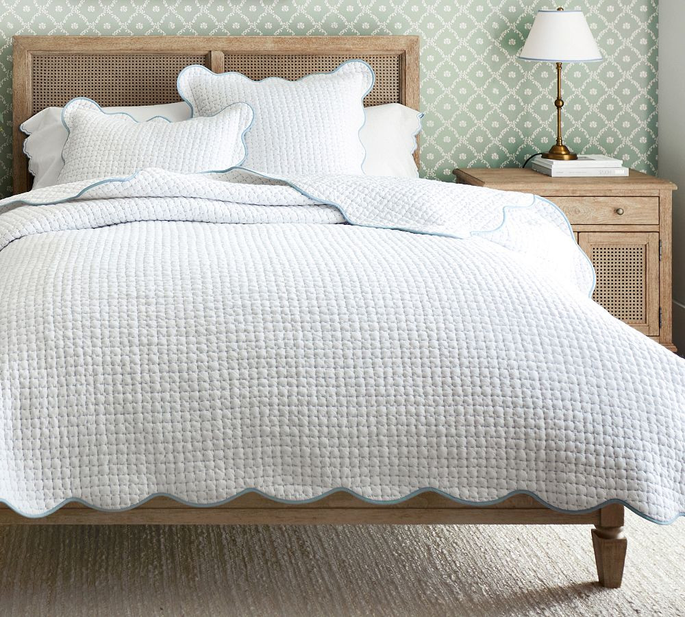 Julia Berolzheimer Beau Scallop Pickstitch Cotton Quilted Sham | Pottery Barn (US)