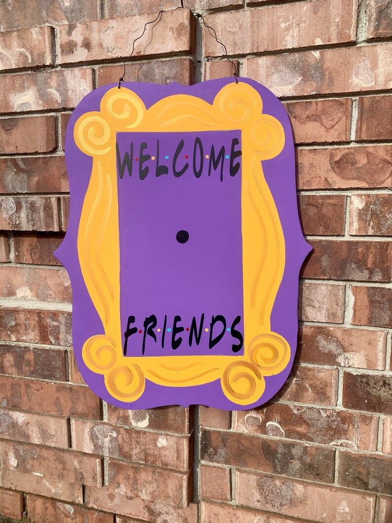SHIPS NOW! Friends Themed Door Hanger, Welcome Friends Door Hanger, Friends wreath, friends door ... | Etsy (US)