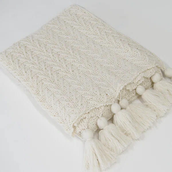 Adelia Knitted Tassel Throw | Wayfair North America