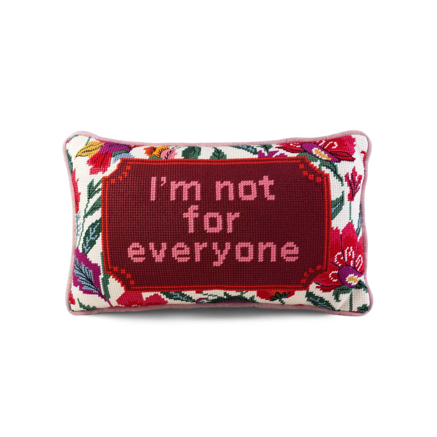 FURBISH Needlepoint Decorative Throw Pillow - Not for Everyone - 9"x15" - Small Embroidered Desig... | Amazon (US)