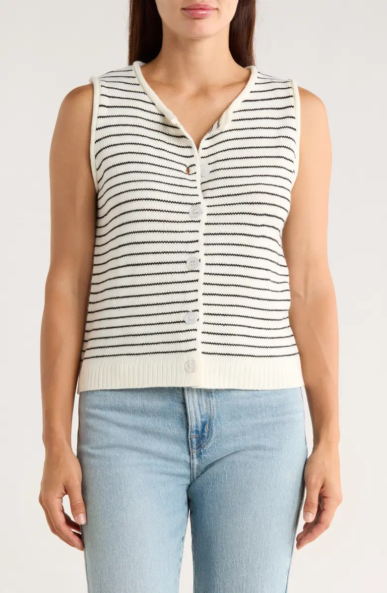 Stripe Button-Up Sweater Vest | Nordstrom Rack