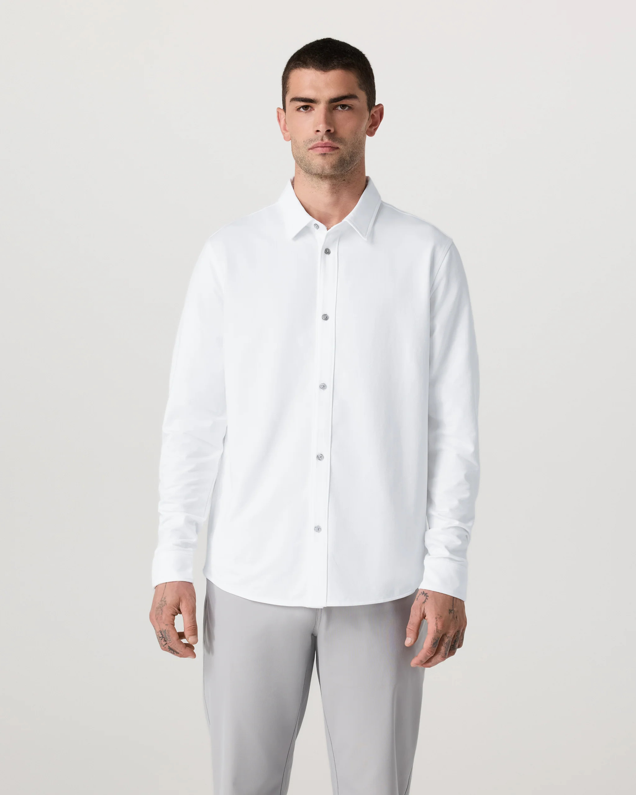 Long Sleeve Knit Oxford Button Down | Men's White Shirt | Vuori | Vuori Clothing (US & Canada)