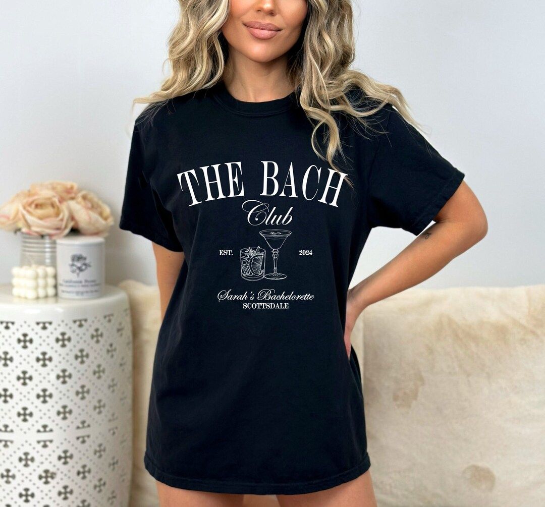 Custom Bachelorette Party Shirts. the Bach Club Cocktail Shirts Scottsdale Luxury Bachelorette Sh... | Etsy (US)