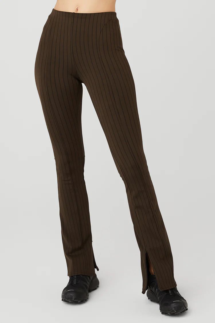 High-Waist Pinstripe Zip It Flare Legging | Alo Yoga