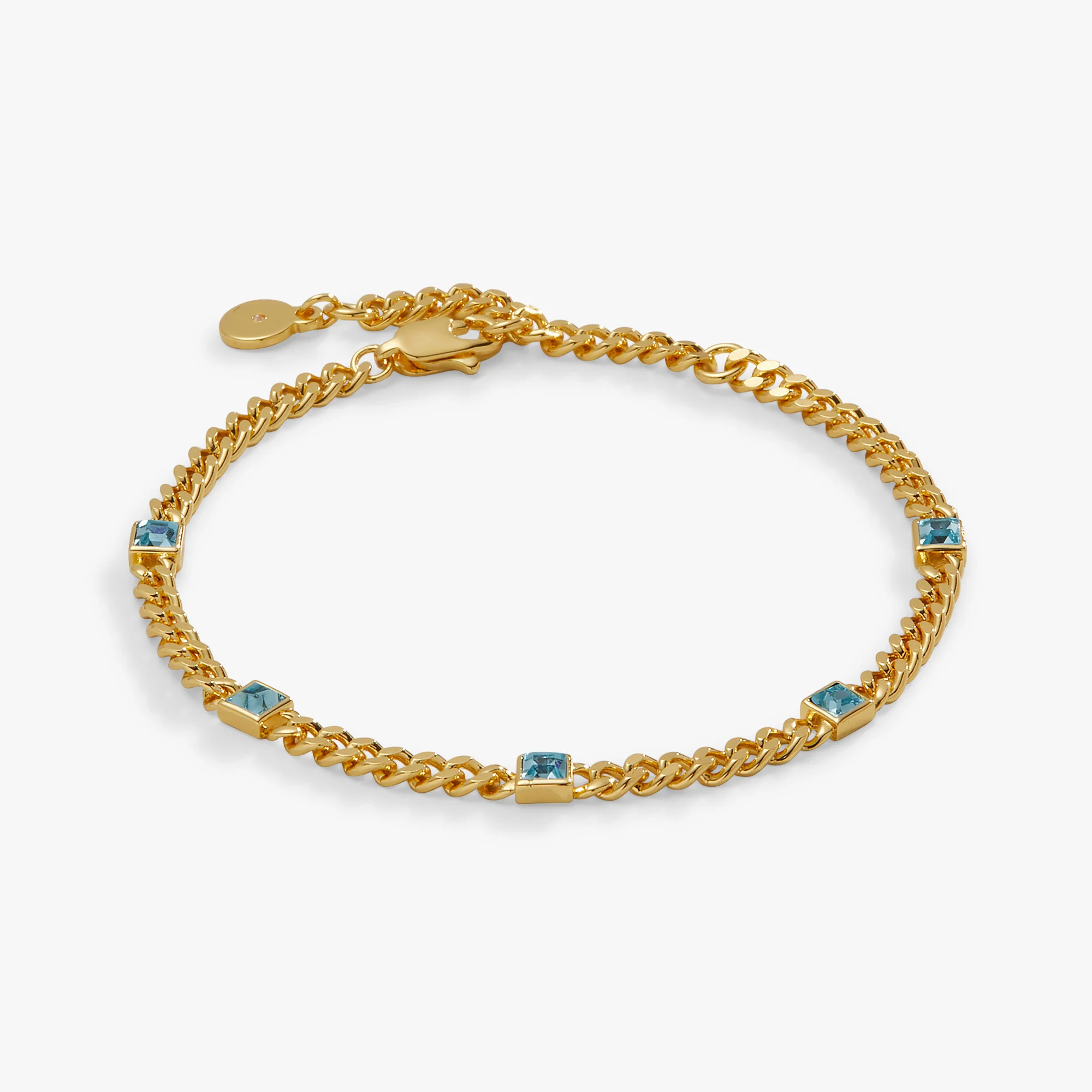 Aquamarine Curb Chain Bracelet, March Birthstone | ALEX AND ANI | Alex and Ani