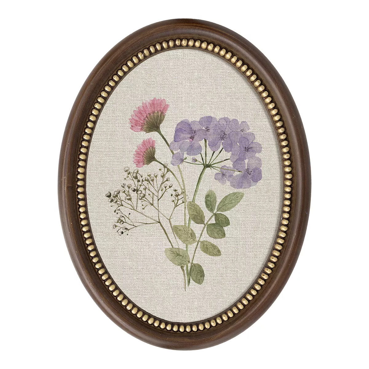 Belle Maison 9"" x 13"" Oval Floral Fabric Wall Art, Brown | Kohl's