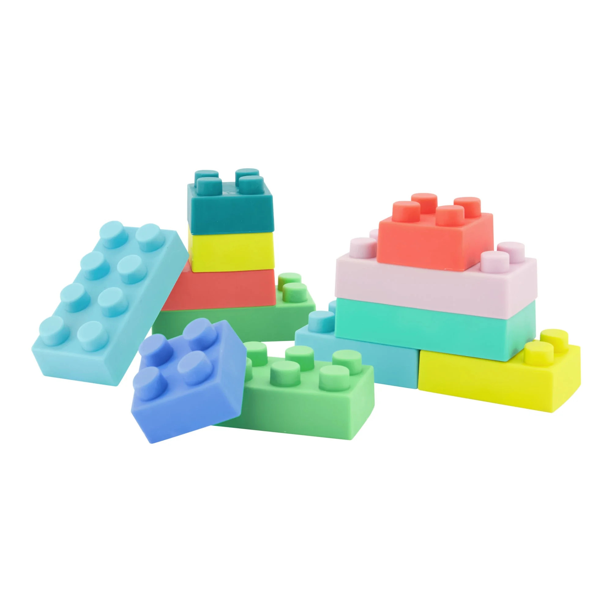 Infantino Super Soft 1st Building Blocks, Sensory Baby Toys, 6-12 Months, Multicolor, 12-Piece | Walmart (US)