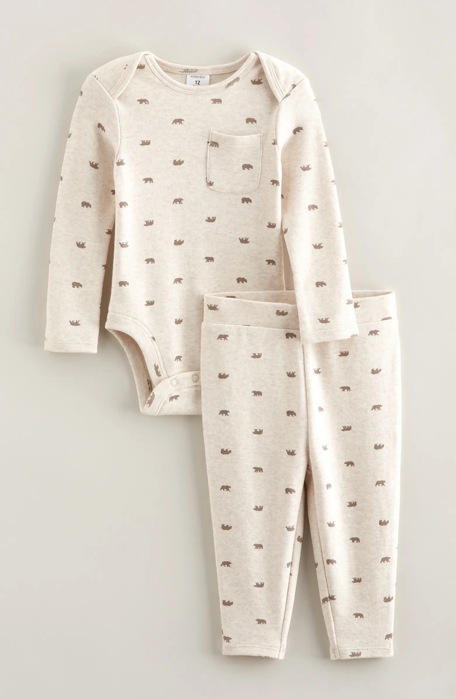 Nordstrom Bear Print Long Sleeve Cotton Bodysuit & Leggings Set | Nordstrom | Nordstrom