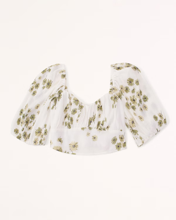 Women's Cropped Crinkle Set Top | Women's New Arrivals | Abercrombie.com | Abercrombie & Fitch (US)