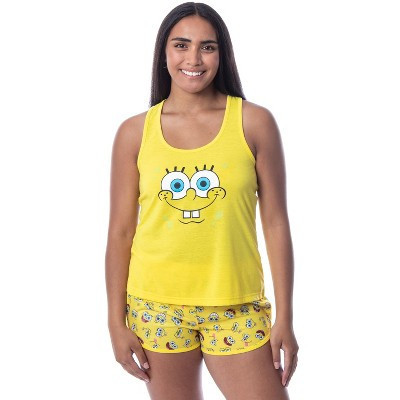 Intimo Nickelodeon SpongeBob SquarePants Womens' Faces Tank Pajama Short Set (XL) Yellow | Target