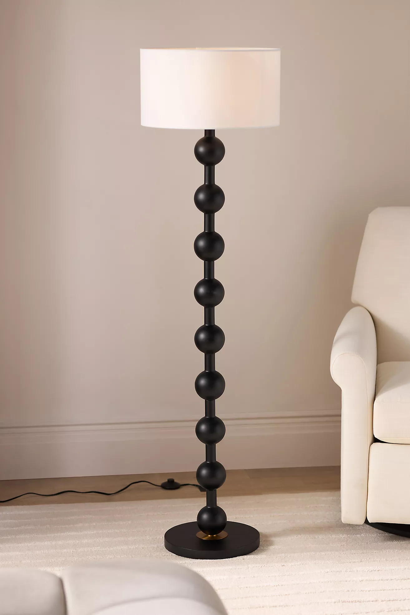 Saline Wooden Accent Floor Lamp | Anthropologie (US)