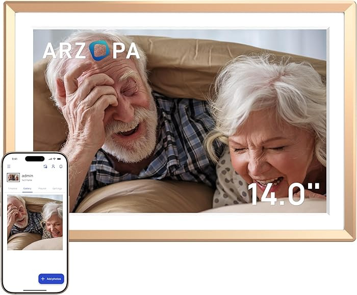 ARZOPA Marco de fotos digital WiFi de 14 pulgadas FHD IPS pantalla táctil inteligente de metal m... | Amazon (US)