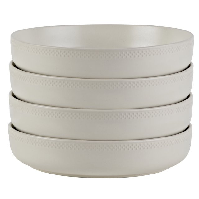 Beautiful Modern Dots  Set of 4 Stoneware Pasta Bowls White by Drew Barrymore | Walmart (US)