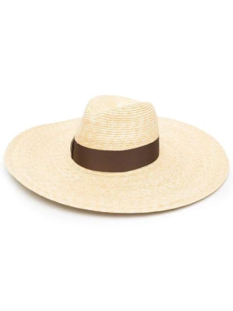 wide-brim straw sun hat | Farfetch (US)