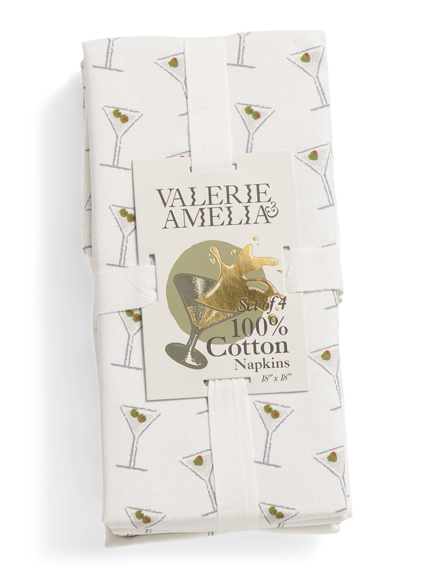 Set Of 4 Olive Martini Napkins | TJ Maxx