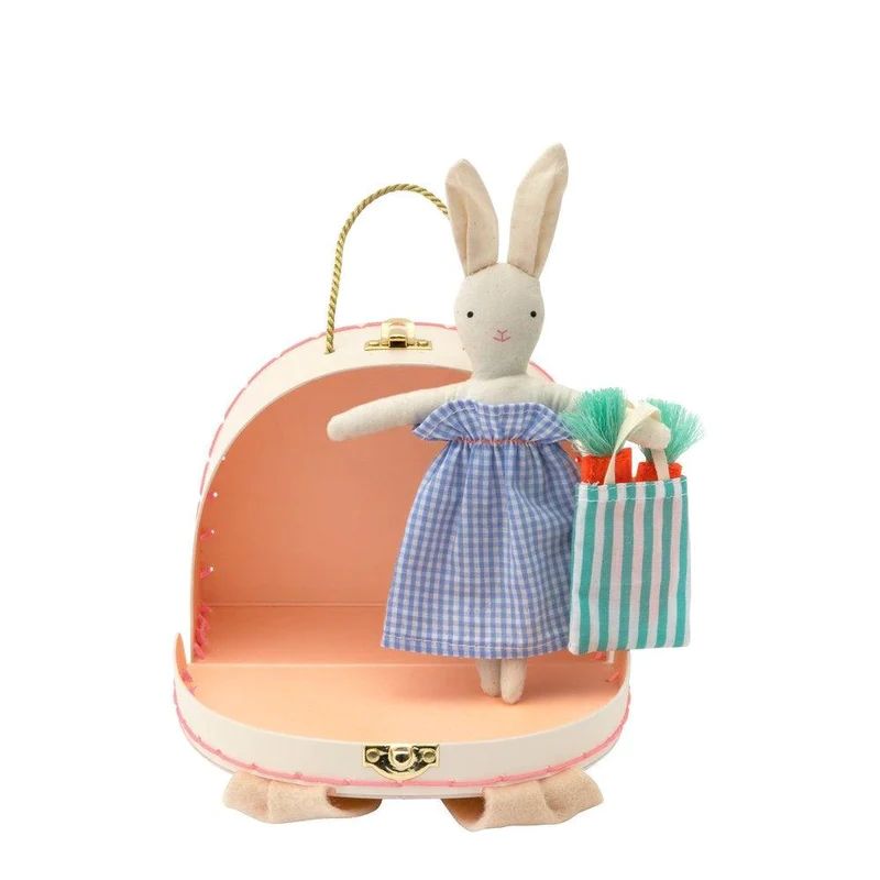 meri meri bunny mini suitcase with doll | minnow