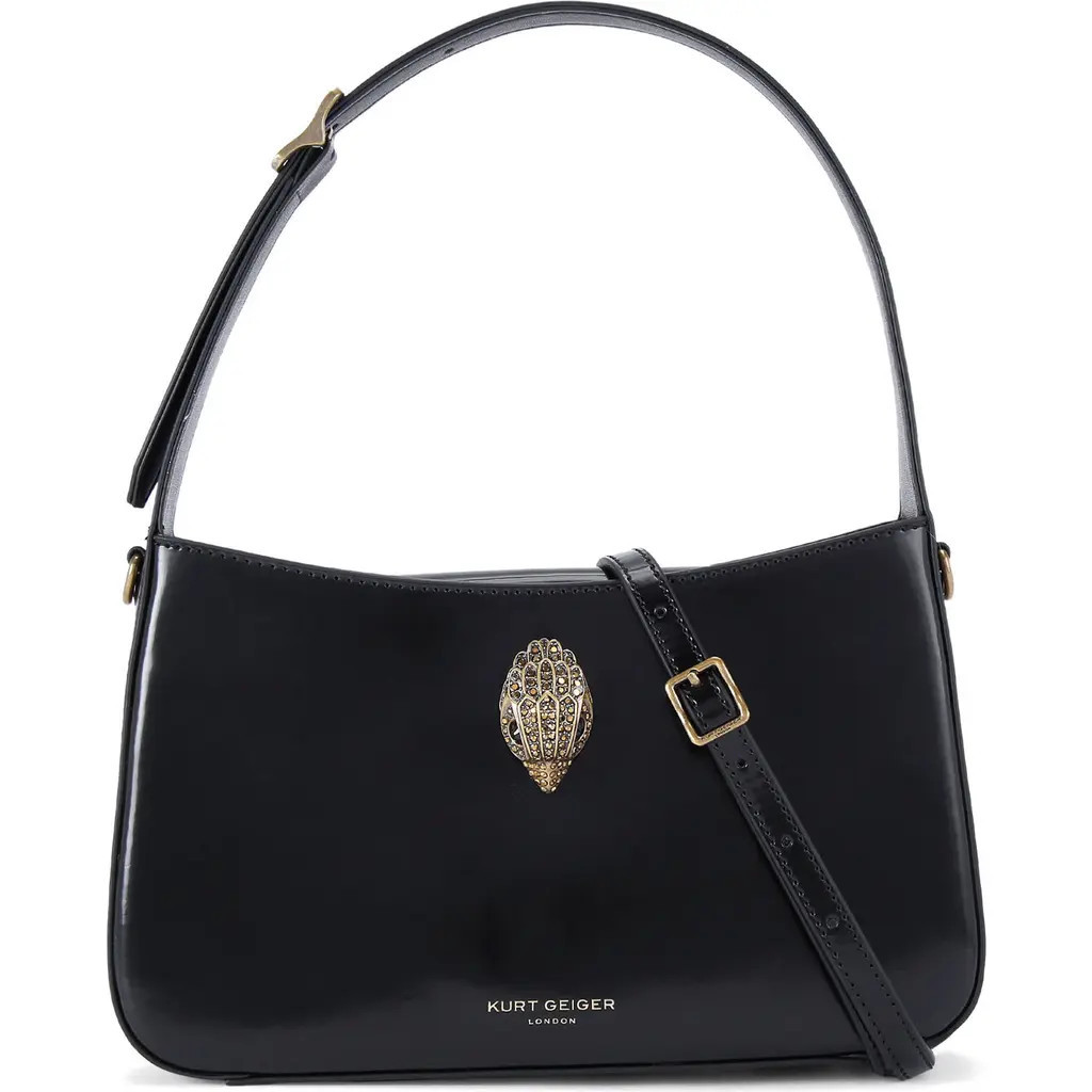 Kurt Geiger London Bond Leather Shoulder Bag in Black at Nordstrom | Nordstrom