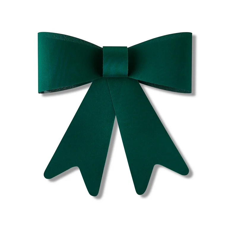 Small Green Rigid Polyester Christmas Bow, 9 in, by Holiday Time | Walmart (US)