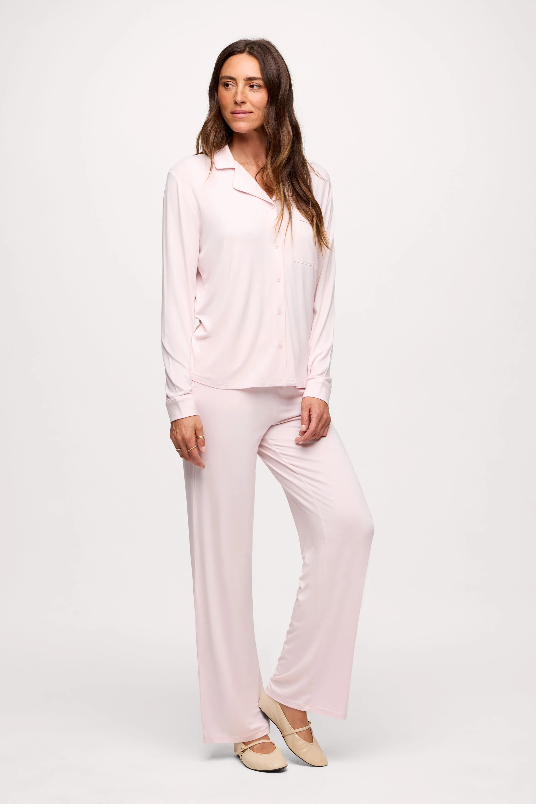Long Sleeve Button-Up Pajama Shirt | nuuds