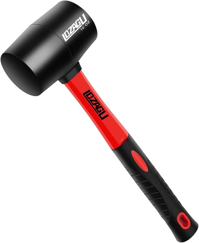 16oz Rubber Mallet Hammer, Fiberglass Handle, Rubber Mallet for Flooring, Tent Stakes, Woodworkin... | Amazon (US)
