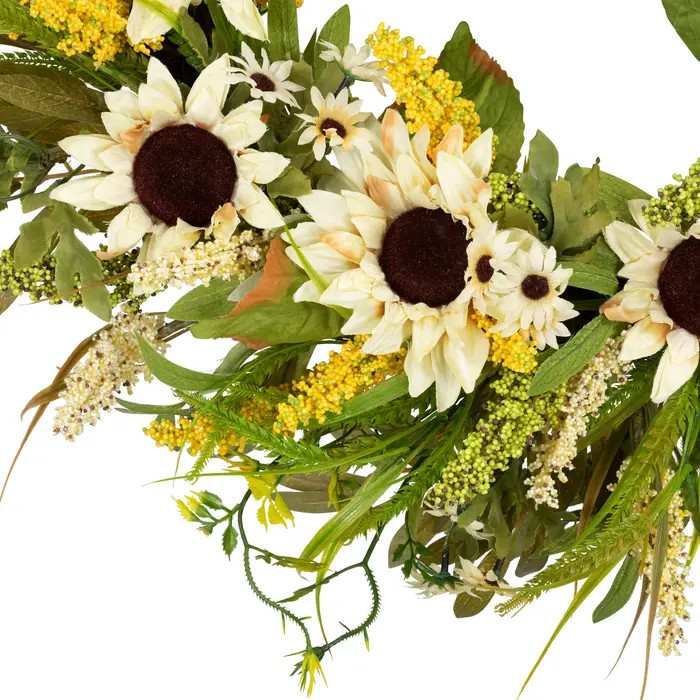 Northlight 24" Beige Sunflowers Artificial Fall Harvest Wreath | Nordstrom | Nordstrom