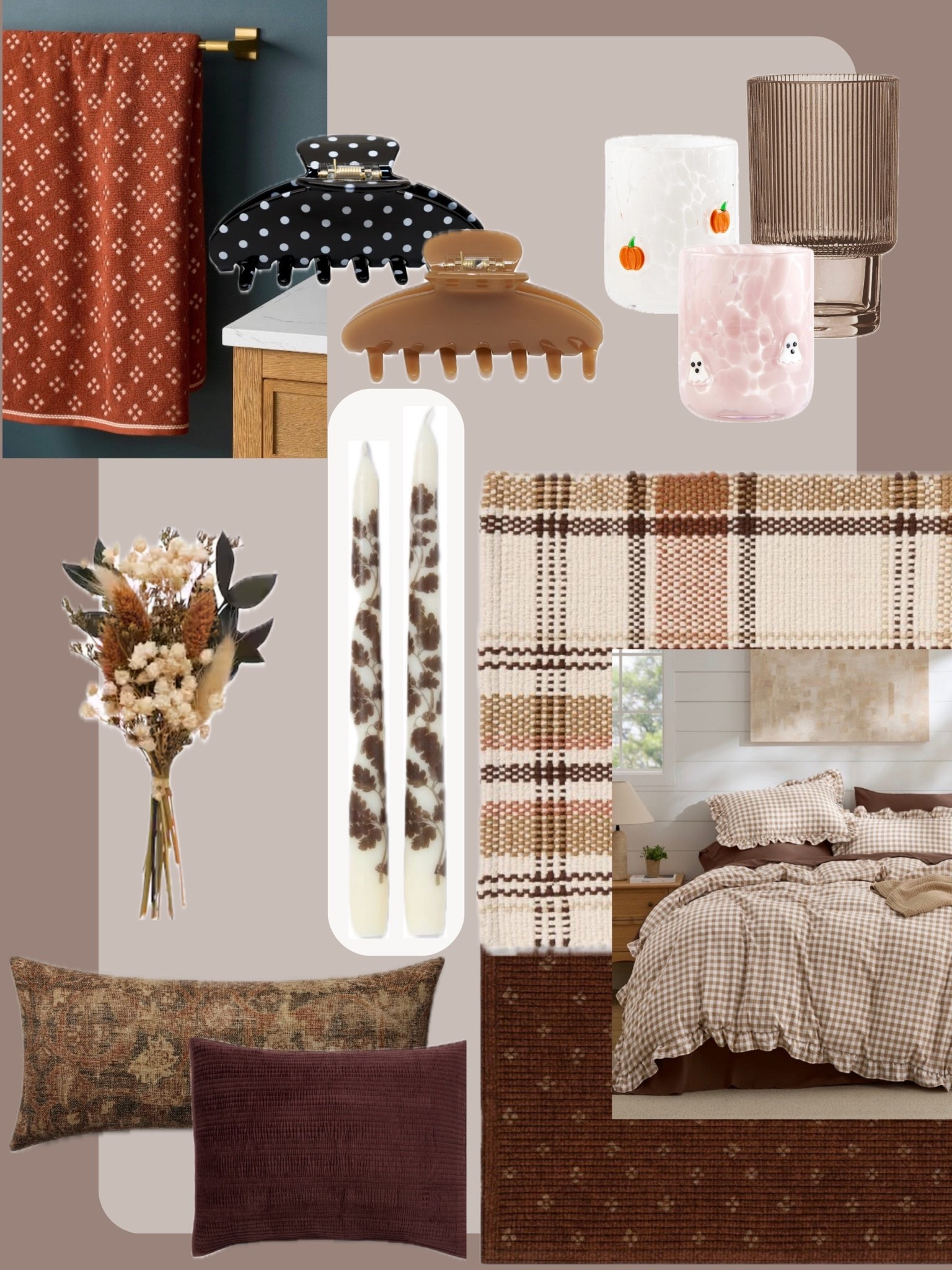 | random fall finds | fall pillows | fall home decor | fall glass cups | warm home decor | bathroom decor | chic claw clips | moody rugs | plaid decor | glass pumpkins |

#LTKSeasonal #LTKHome #LTKSaleAlert