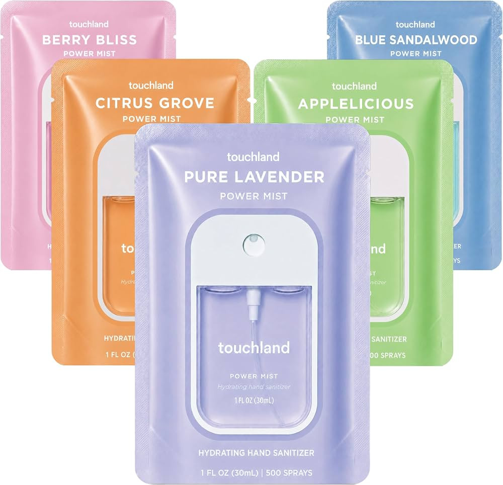 Touchland Top 5 Hydrating Hand Sanitizer Spray Set Travel Size | Amazon (US)