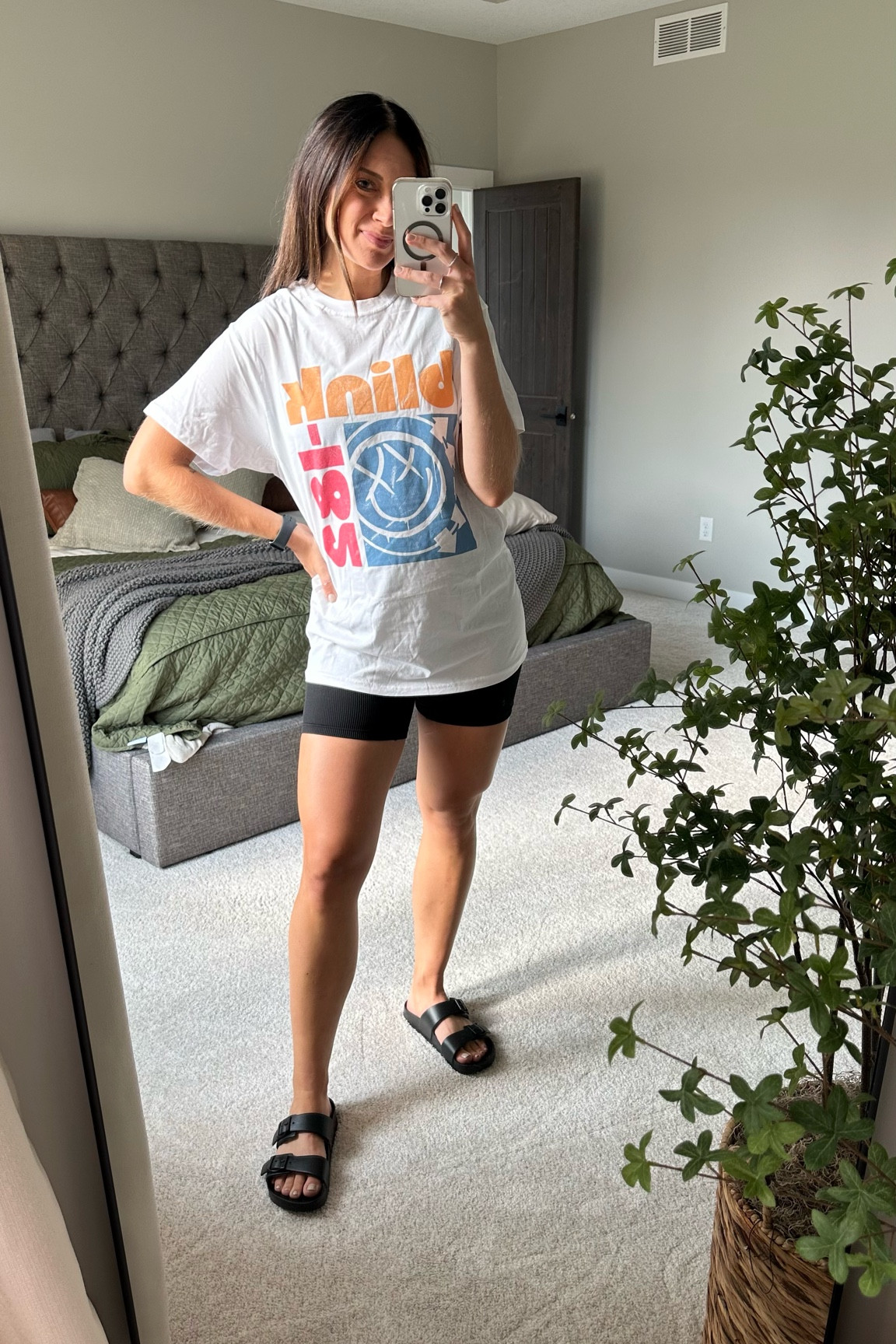 Why I didn't fall into this type of outfit earlier in my pregnancy, I don't know. But, we're here now at 26 weeks pregnant. 

I'd normally wear a size medium in a graphic t like this, but since I wanted it oversized I went up to an XL.

Target | bump friendly | maternity wear | biker shorts | graphic tee

#LTKStyleTip #LTKActive #LTKBump