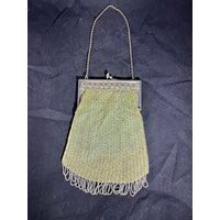 Antique Beaded Purse Green & Silver 1920S Microbeading | Etsy (US)