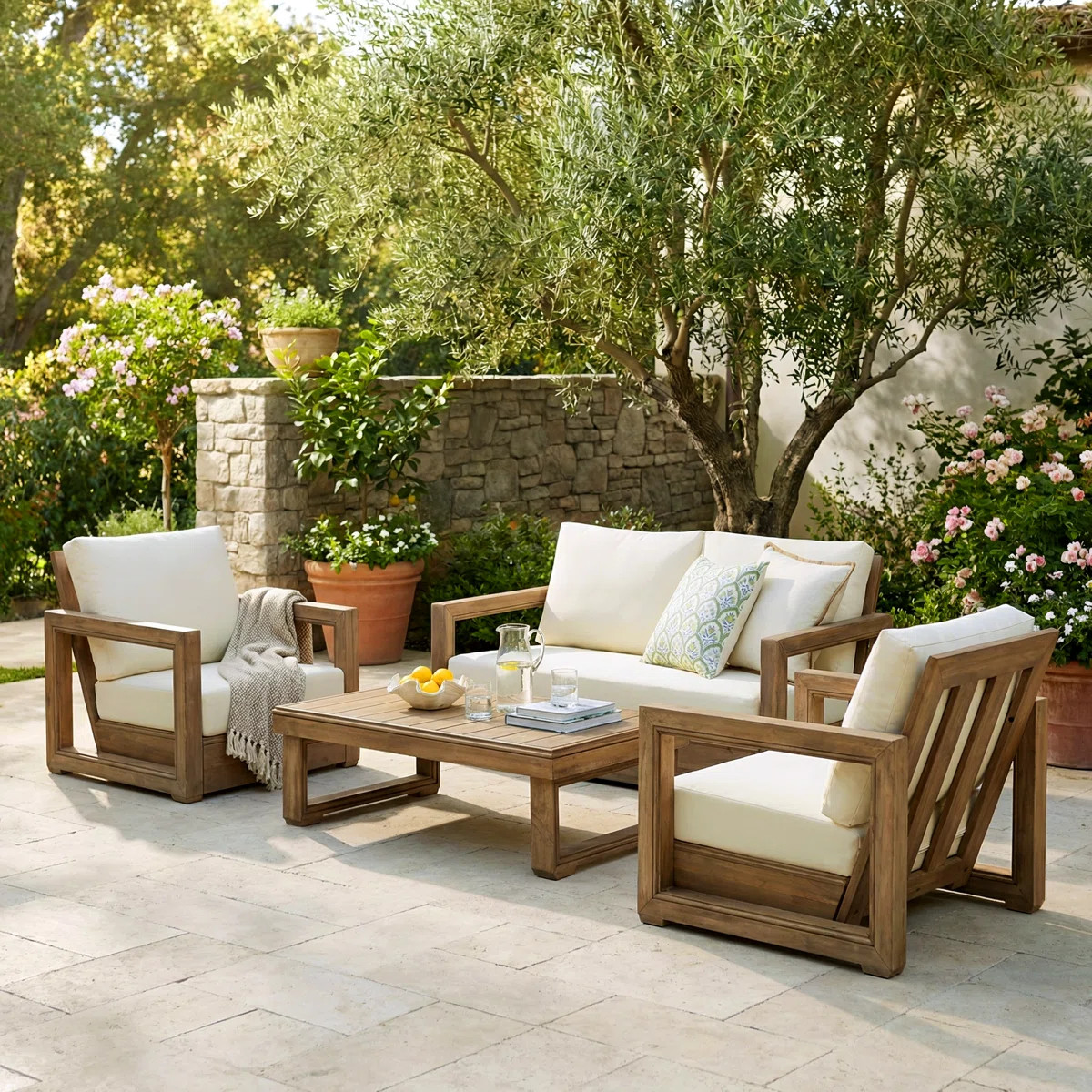 Donnie 4 Piece Sofa Seating Group with Cushions | Wayfair North America