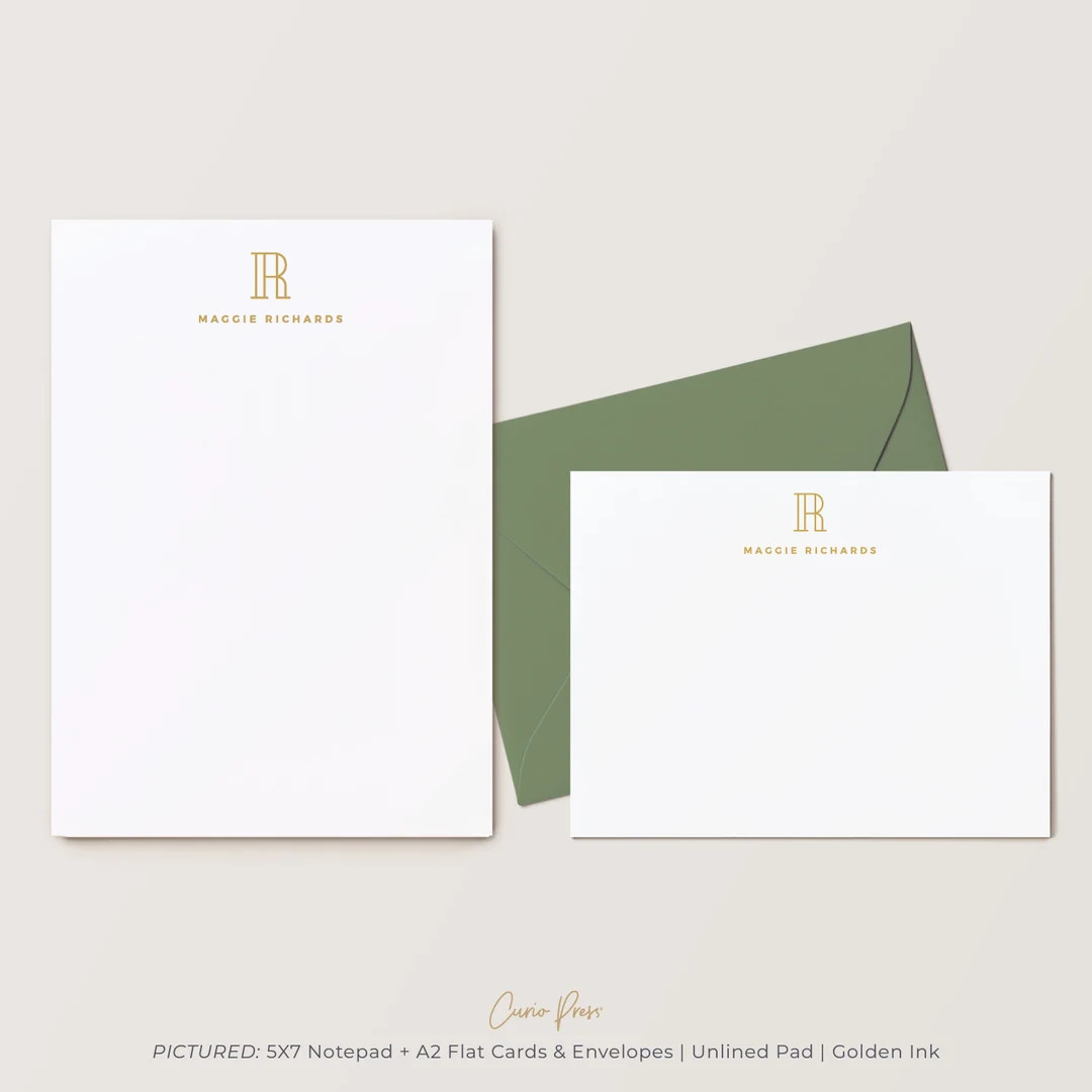 Personalized Stationery Set / Notecard and Notepad Stationary - Etsy | Etsy (US)