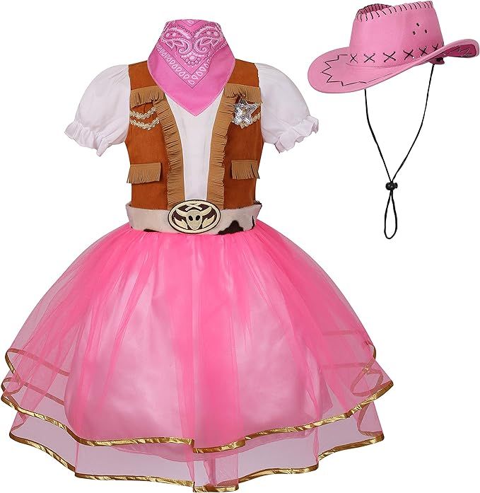 yolsun Halloween cowgirl costume for girls Funny Holiday Party Princess Dress Up | Amazon (US)