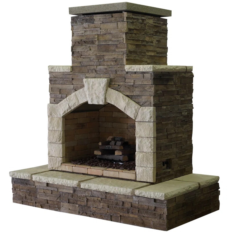 78" H Propane Outdoor Fireplace | Wayfair North America