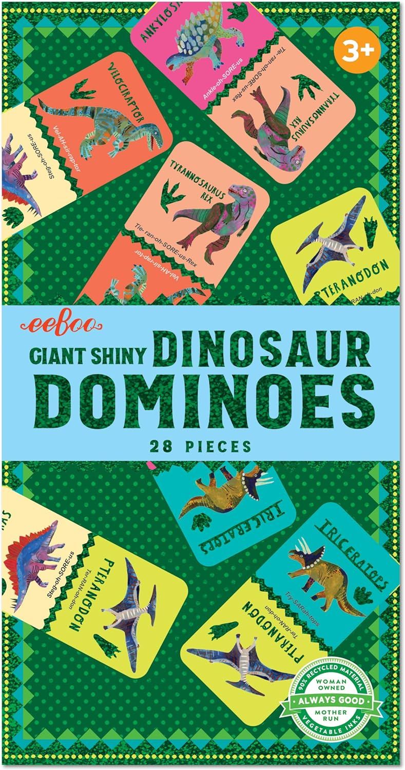 eeBoo's Giant Foil Dinosaur Dominoes, Multicolor | Amazon (US)