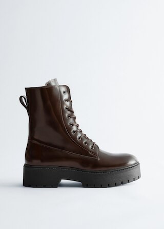 Lace-Up Leather Boots - Brown | & Other Stories - US