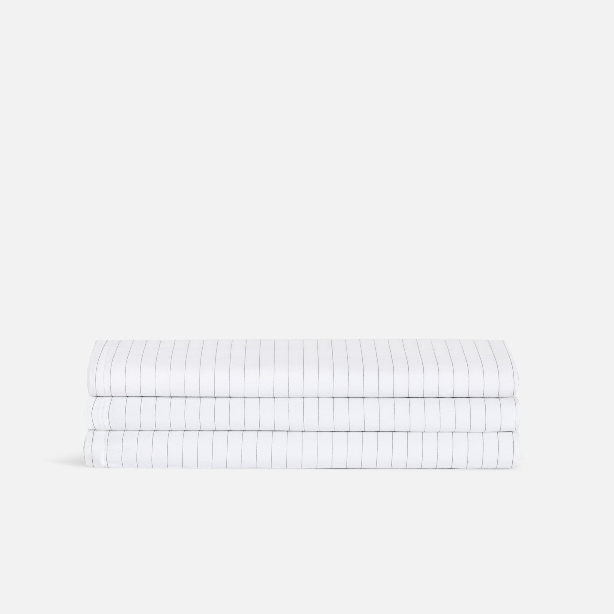 Brooklinen Luxe Flat Sheet size Cali King in Smoke Stripe / Best Sheets | Brooklinen