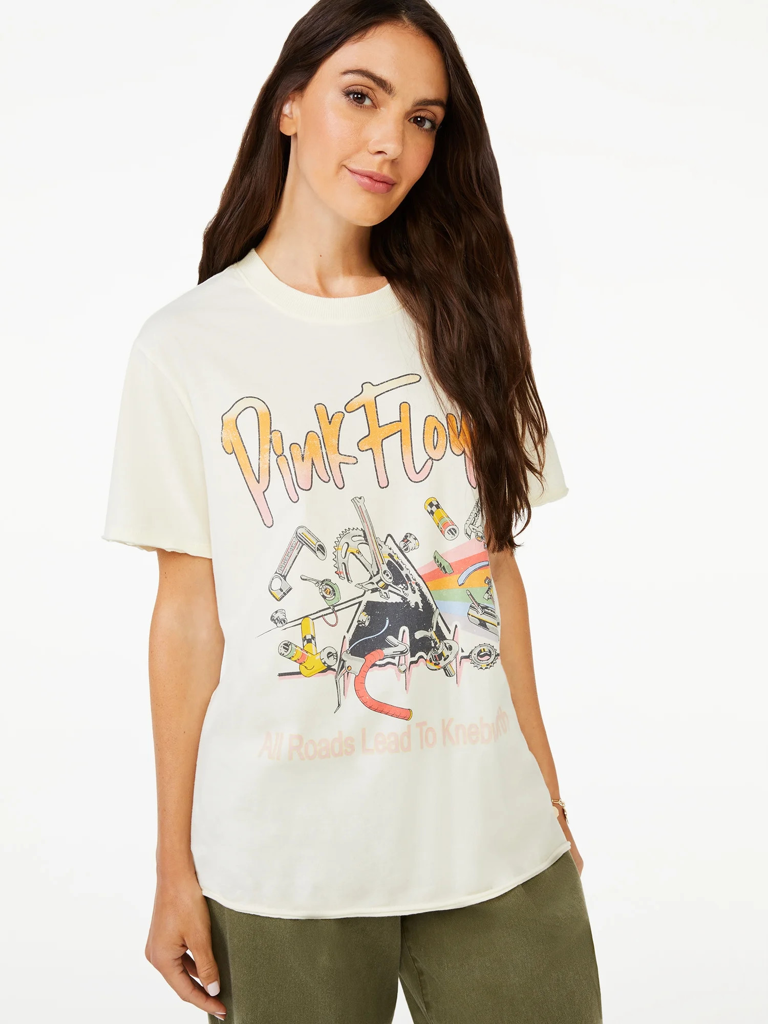 Scoop Women's Pink Floyd Tour Graphic Short Sleeve T-Shirt - Walmart.com | Walmart (US)