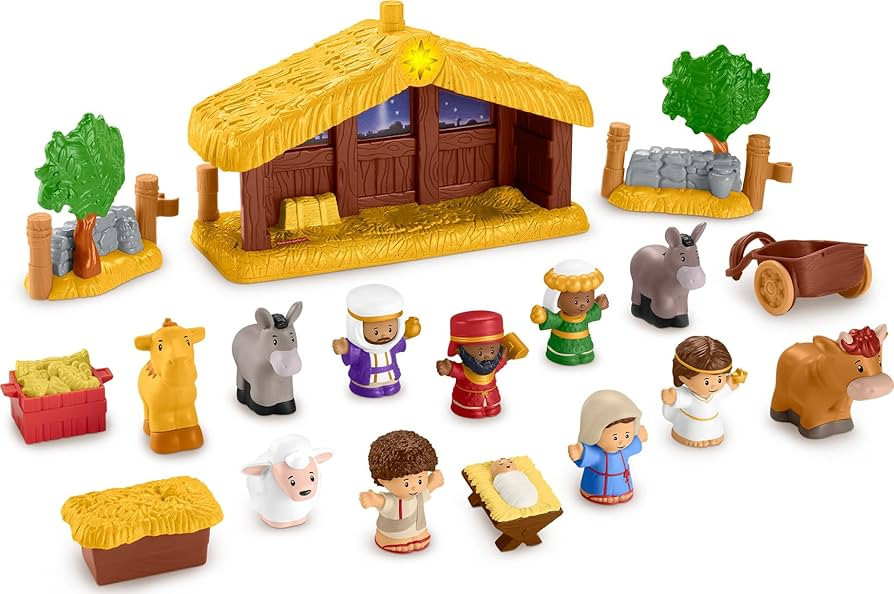 Fisher-Price Little People Toddler Toy Nativity Set with Music Lights and 18 Pieces for Christmas... | Amazon (US)