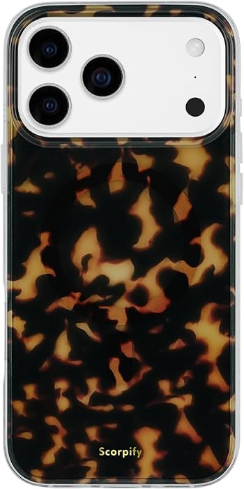 SCORPIFY for iPhone 17 Pro Case [Compatible with MagSafe] with Dark Brown Tortoise Shell Design, ... | Amazon (US)