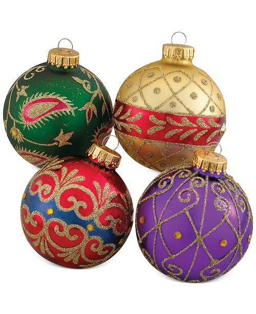 Set of 4 Imperial Design Glass Ornaments | Macys (US)