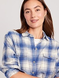 Loose Flannel Boyfriend Shirt | Old Navy (US)