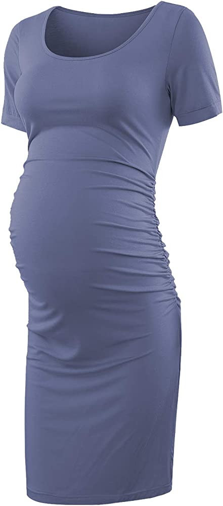 Peauty Essentials Maternity Bodycon Dress Side Ruch Short & 3/4 Sleeve Dress for Baby Shower Dail... | Amazon (US)