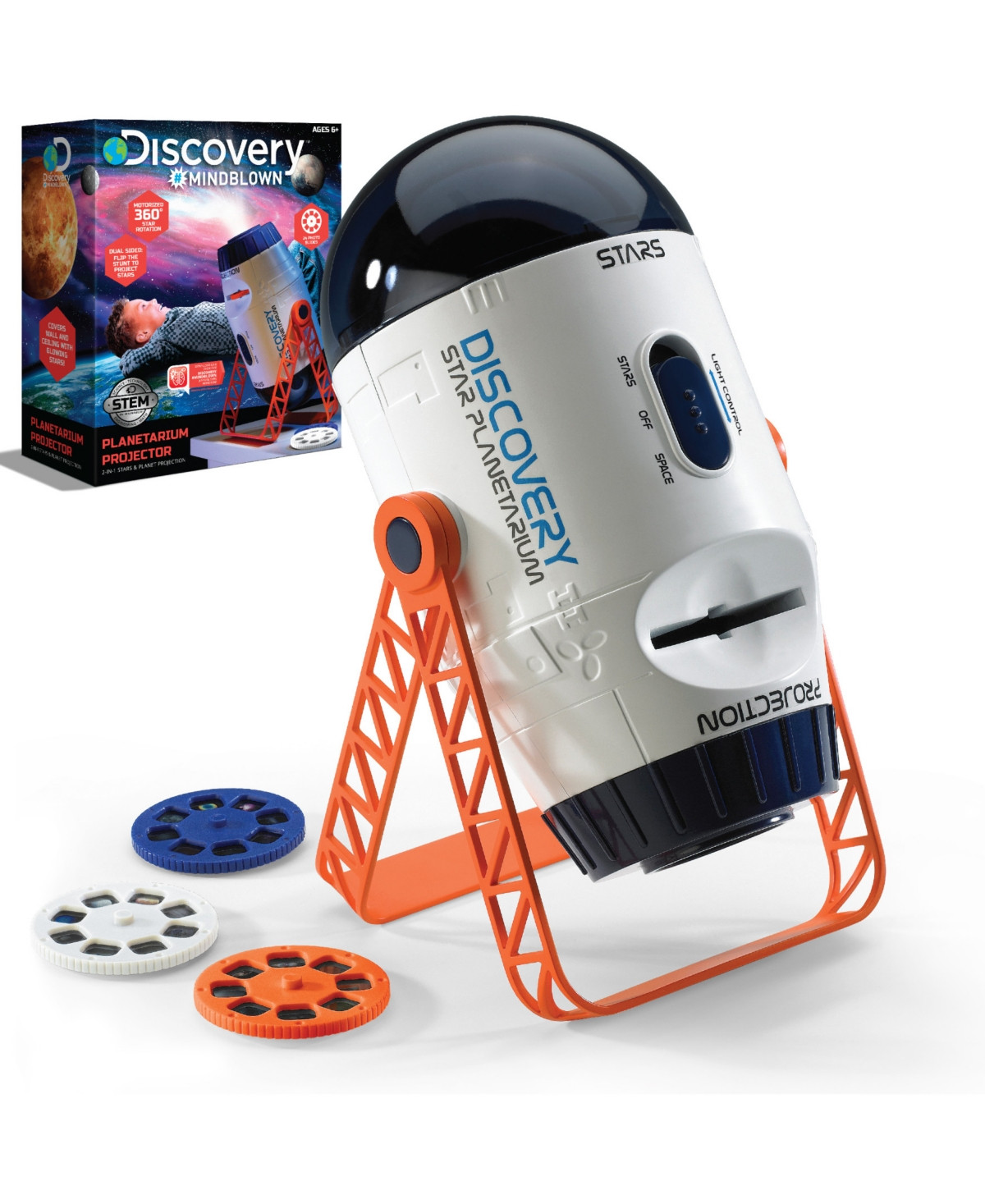 Discovery #Mindblown 2 in 1 Planetarium Space Projector - White | Macy's
