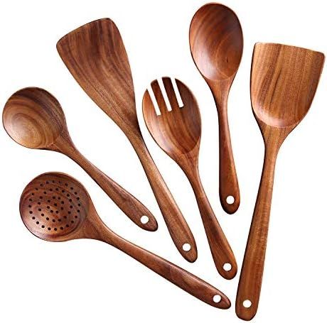 Kitchen Utensils Set,NAYAHOSE Wooden Cooking Utensil Set Non-stick Pan Kitchen Tool Wooden Cooking S | Amazon (US)