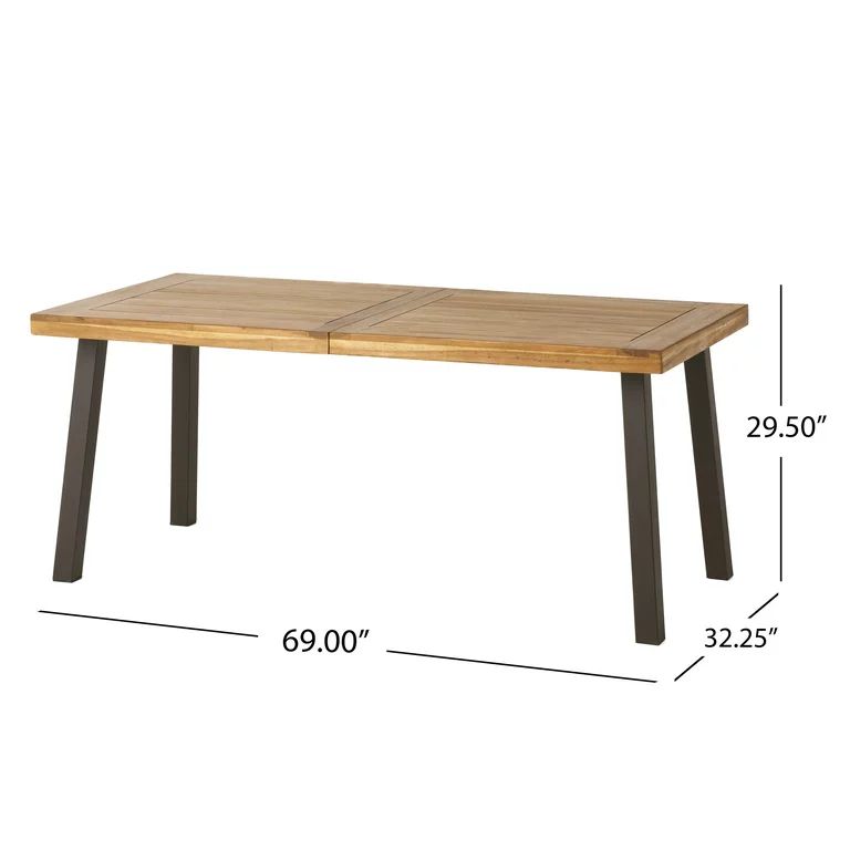 Noble House Gabrielle Natural Stained Acacia Wood Dining Table | Walmart (US)