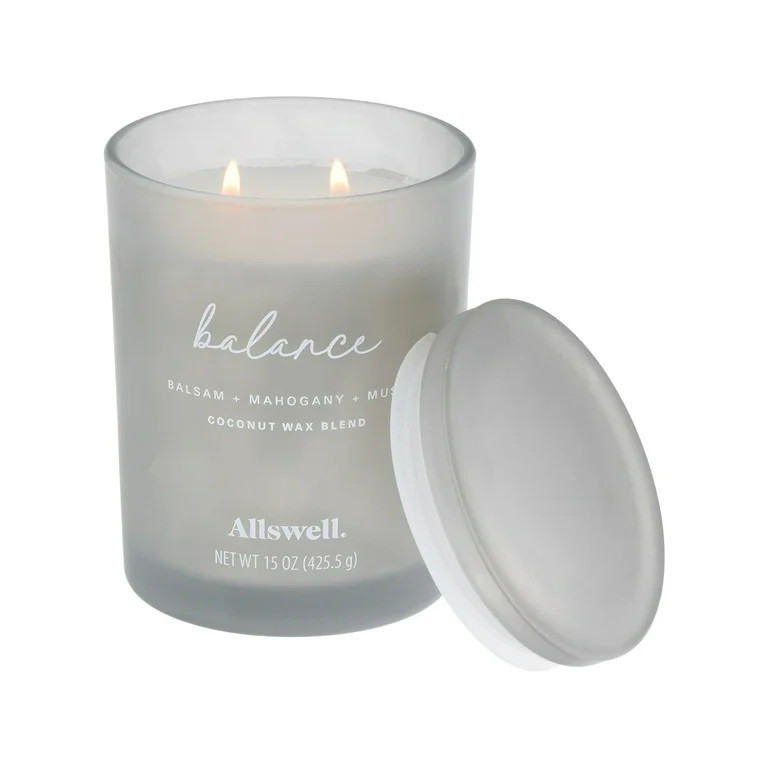 Allswell Balance (Balsam + Mahogany + Musk) Scented 2-Wick 15oz Spa Jar Candle | Walmart (US)