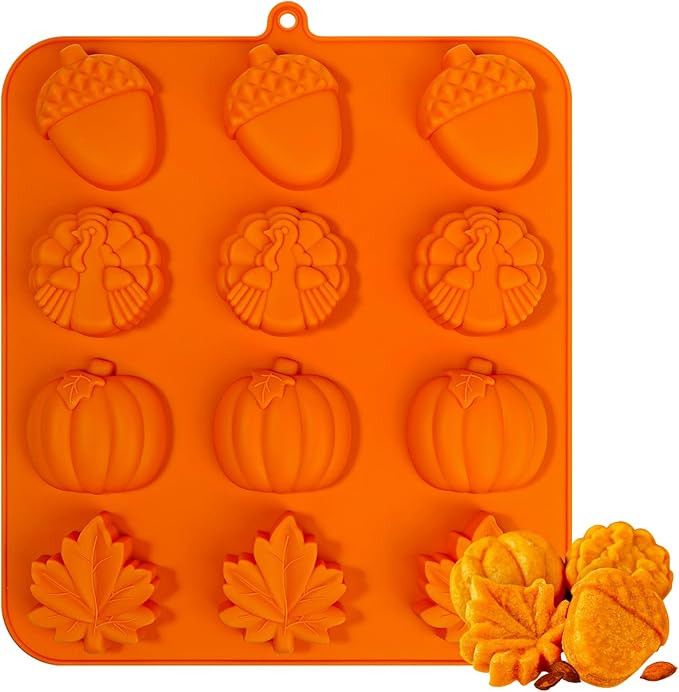 Kamehame Fall Silicone Mold Halloween Thanksgiving Fall Theme Silicone Mold, Maple Leaf Acorn Pum... | Amazon (US)